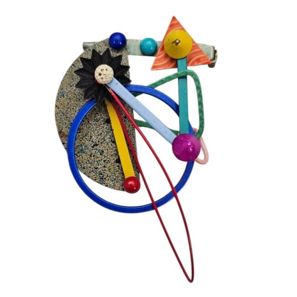 Eve Kaplin Kinetic Brooch Moveable Colorful Wearable Art Pin - Picture 3 of 8